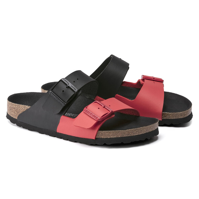 Birkenstock Arizona Split Birko-Flor Black Poppy Red